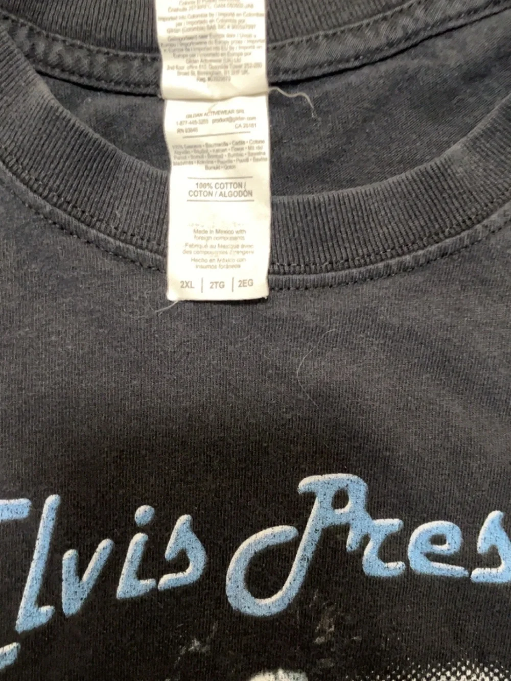 ELVIS PRESLEY Mens 2XL XXL Black Band Shirt